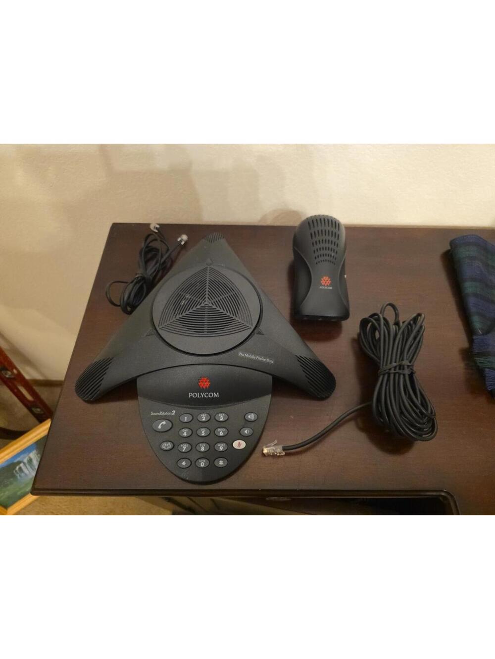 Polycom SoundStation 2 Conference Phone & Wall Module 2201-15100-601 Working